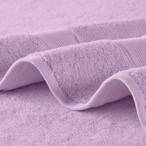 English Elm 8-Piece 800 GSM Long-Staple Cotton Towel Set Plush Absorbent Antimicrobial Bath Linen Lilac B035P600837