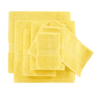 English Elm 8-Piece 800 GSM Long-Staple Cotton Towel Set Plush Absorbent Antimicrobial Bath Linen Marigold Yellow B035P600839