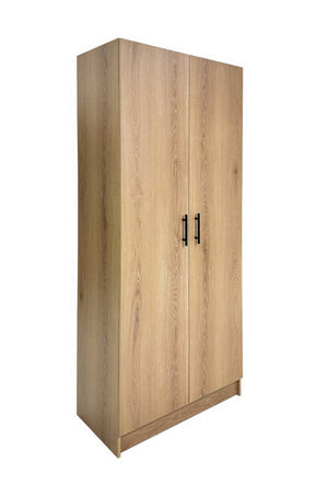 English Elm Modex Tall Melamine Storage Cabinet with Soft Close Doors and Adjustable Shelves B040P474698