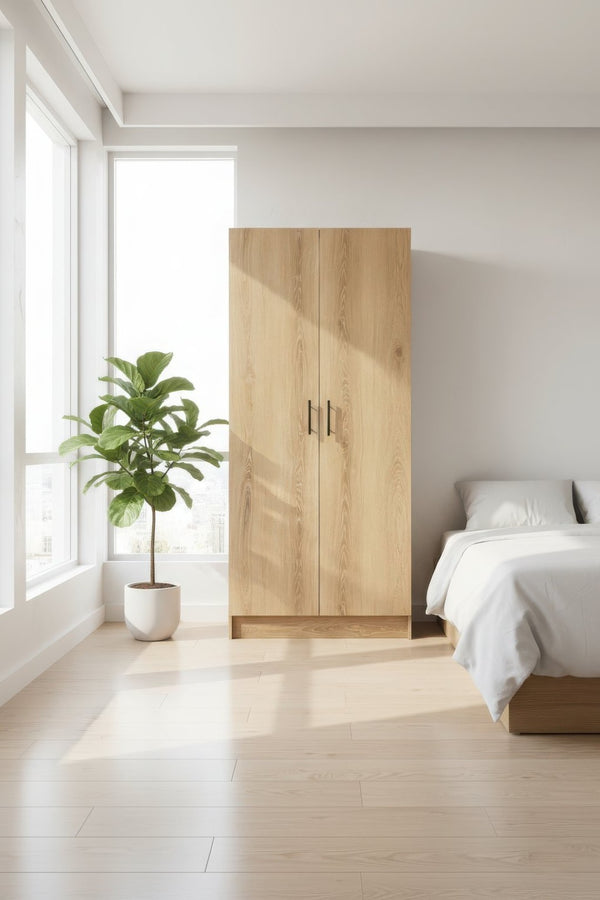 English Elm Modex Tall Melamine Storage Cabinet with Soft Close Doors and Adjustable Shelves B040P474698