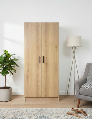 English Elm Modex Tall Melamine Storage Cabinet with Soft Close Doors and Adjustable Shelves B040P474698