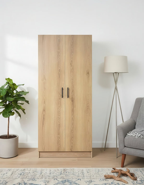 English Elm Modex Tall Melamine Storage Cabinet with Soft Close Doors and Adjustable Shelves B040P474698