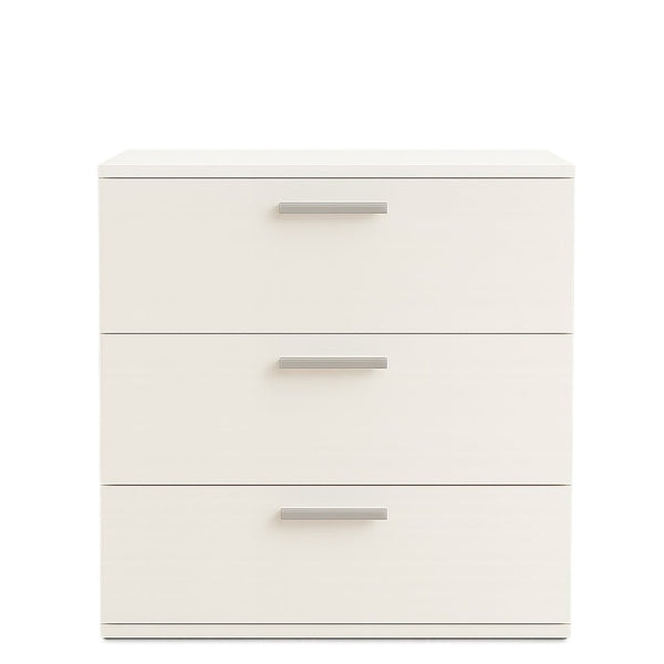 English Elm Morgan Modular White Three Drawer Jumbo Chest for Bedroom Closet Expandable Storage B040S00087