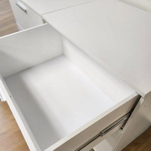 English Elm Morgan Modular White Three Drawer Jumbo Chest for Bedroom Closet Expandable Storage B040S00087