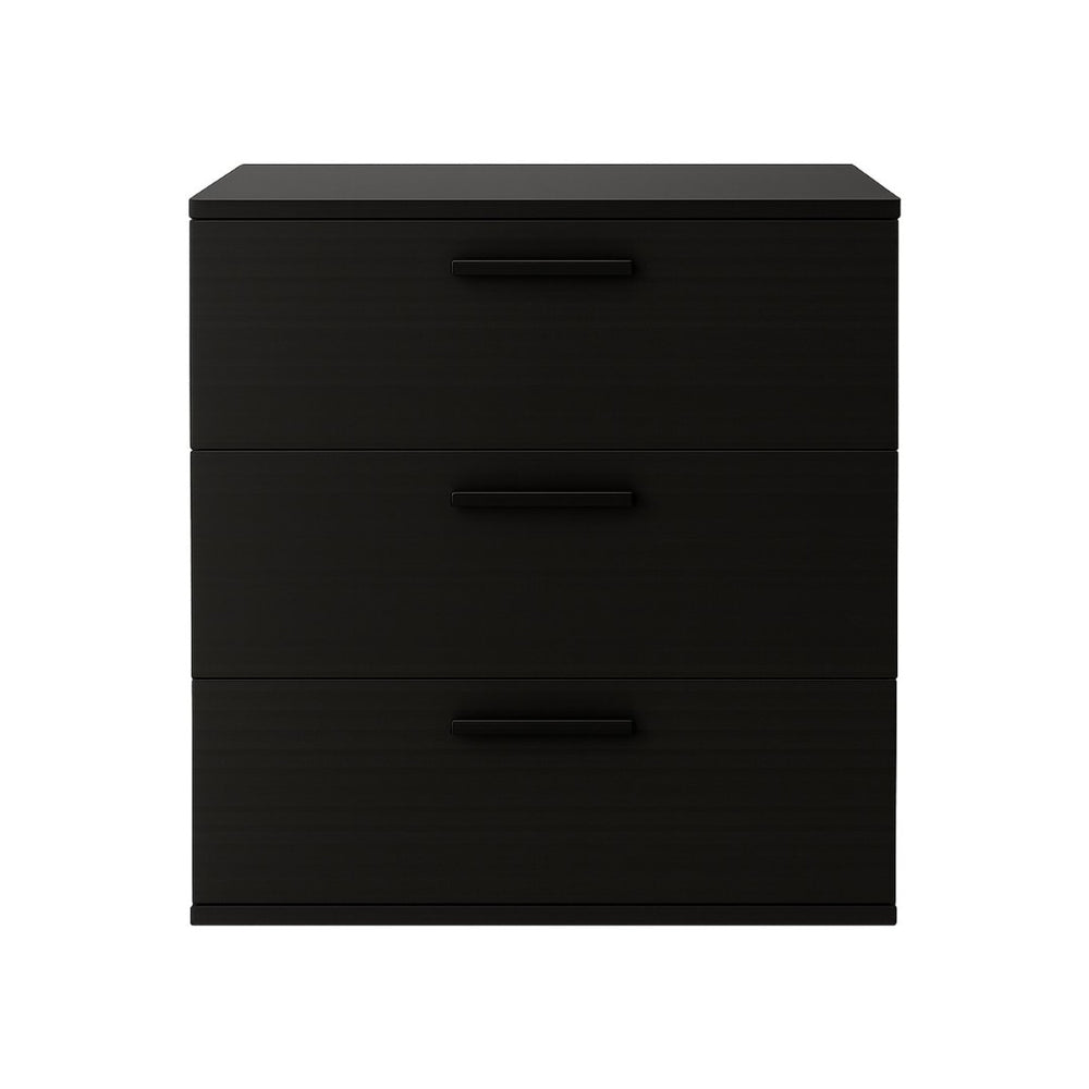 English Elm Morgan Modular Jumbo Three Drawer Chest Matte Black Melamine Wood Bedroom Storage B040S00130