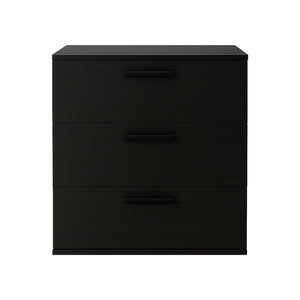English Elm Morgan Modular Jumbo Three Drawer Chest Matte Black Melamine Wood Bedroom Storage B040S00130