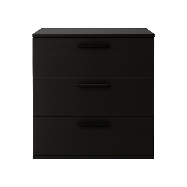 English Elm Morgan Modular Jumbo Three Drawer Chest Matte Black Melamine Wood Bedroom Storage B040S00130