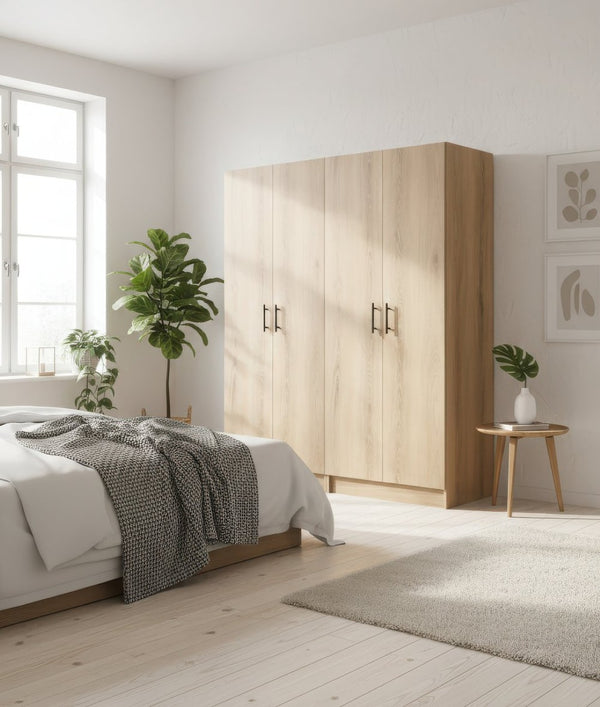 English Elm Modex Melamine Two Piece Tall Storage Cabinet Set with Soft Close Doors for Any Room B040S00166