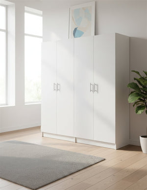 English Elm Modex Slim White Melamine Soft Close Cabinet Set for Garage Office or Pantry B040S00167
