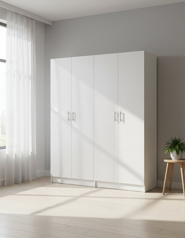 English Elm Modex Slim White Melamine Soft Close Cabinet Set for Garage Office or Pantry B040S00167