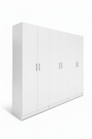English Elm Modex Three Piece Tall Melamine Storage Cabinet Set for Garage Office or Kitchen B040S00169