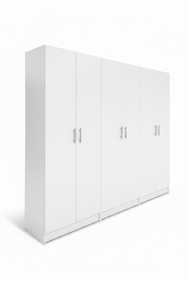 English Elm Modex Three Piece Tall Melamine Storage Cabinet Set for Garage Office or Kitchen B040S00169