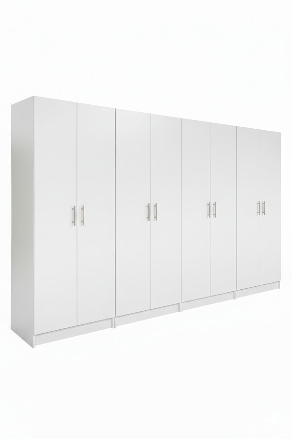 English Elm Modex Four Piece Melamine Storage Cabinet Set with Soft Close Doors for Home or Office B040S00171