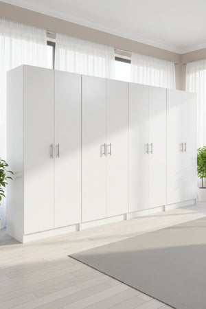 English Elm Modex Four Piece Melamine Storage Cabinet Set with Soft Close Doors for Home or Office B040S00171