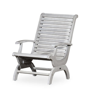 English Elm Eucalyptus Solid Wood Outdoor Plantation Chair with Sleigh Frame and Slatted Seat B046S00007