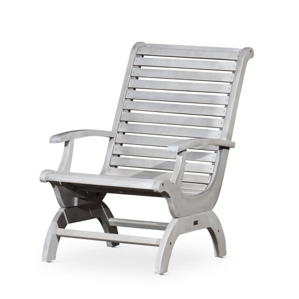 English Elm Eucalyptus Solid Wood Outdoor Plantation Chair with Sleigh Frame and Slatted Seat B046S00007