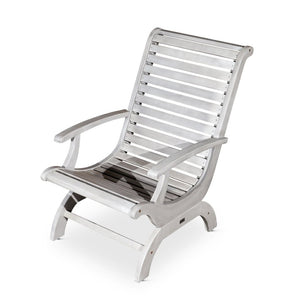 English Elm Eucalyptus Solid Wood Outdoor Plantation Chair with Sleigh Frame and Slatted Seat B046S00007