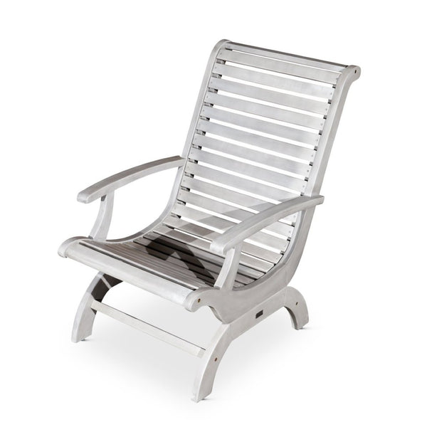 English Elm Eucalyptus Solid Wood Outdoor Plantation Chair with Sleigh Frame and Slatted Seat B046S00007