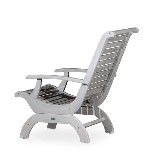 English Elm Eucalyptus Solid Wood Outdoor Plantation Chair with Sleigh Frame and Slatted Seat B046S00007