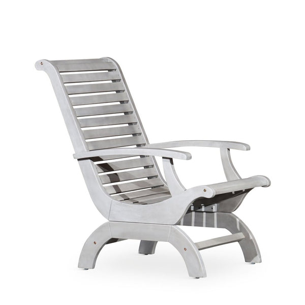 English Elm Eucalyptus Solid Wood Outdoor Plantation Chair with Sleigh Frame and Slatted Seat B046S00007