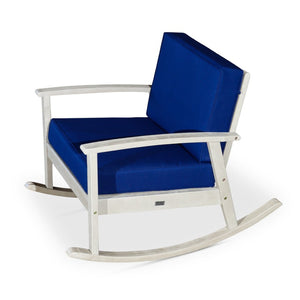 English Elm Eucalyptus Outdoor Rocking Chair with Thick Cushions Fsc Wood Porch Rocker Driftwood Gray Navy B046S00023