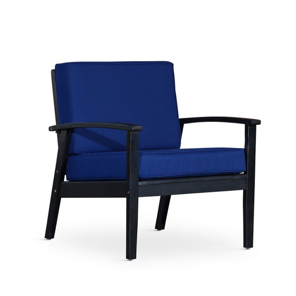 English Elm Deep Seat Fsc Eucalyptus Outdoor Lounge Chair Weather Resistant Wood Patio Furniture Navy B046S00076