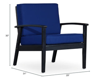 English Elm Deep Seat Fsc Eucalyptus Outdoor Lounge Chair Weather Resistant Wood Patio Furniture Navy B046S00076