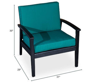 English Elm Deep Seat Fsc Eucalyptus Outdoor Lounge Chair Weather Resistant Wood Patio Furniture Dark Green B046S00077