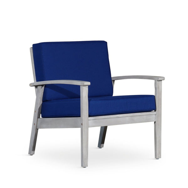 English Elm Deep Seat Eucalyptus Outdoor Lounge Chair Fsc Certified Wood Coastal Patio Seating Navy B046S00084