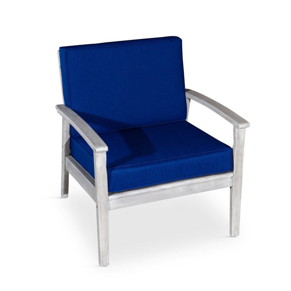 English Elm Deep Seat Eucalyptus Outdoor Lounge Chair Fsc Certified Wood Coastal Patio Seating Navy B046S00084