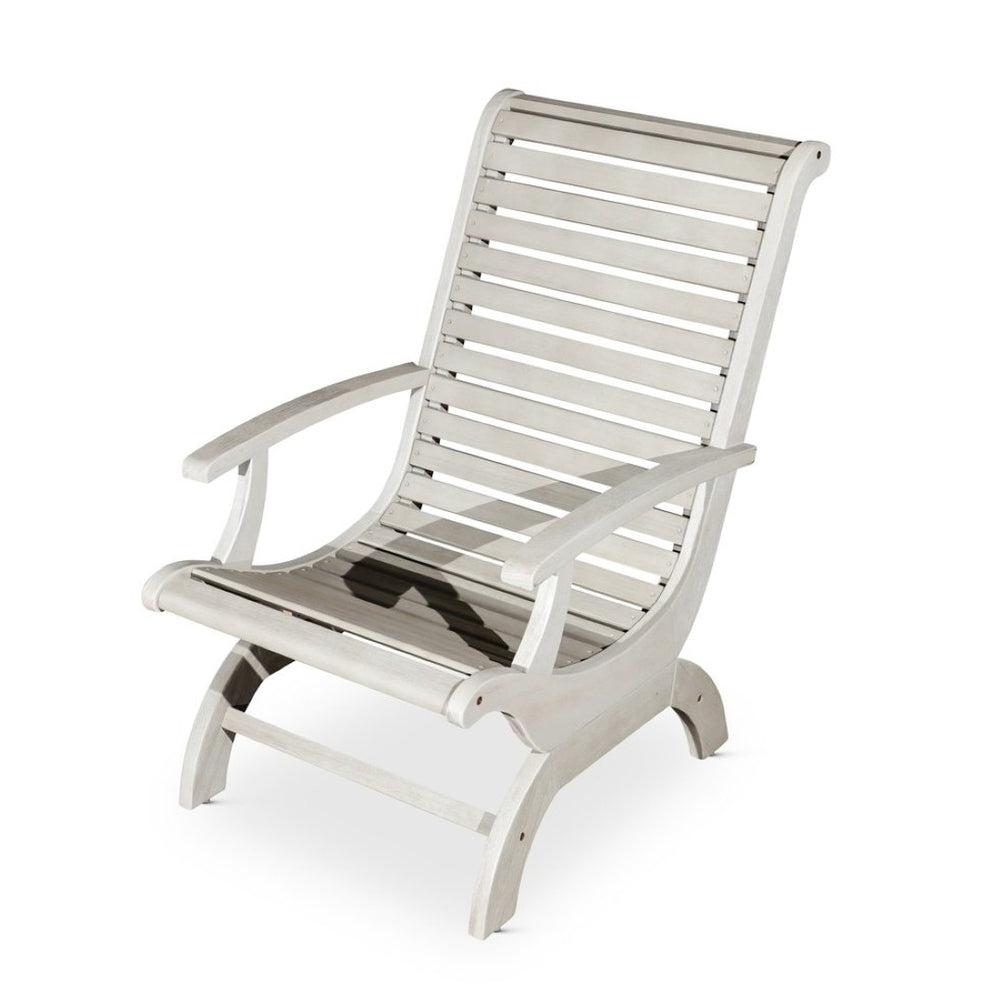 English Elm Eucalyptus Plantation Chair Weathered Coastal Slatted Porch Seat FSC Wood Outdoor B046S00089