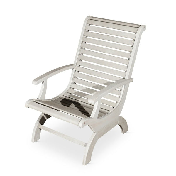 English Elm Eucalyptus Plantation Chair Weathered Coastal Slatted Porch Seat FSC Wood Outdoor B046S00089