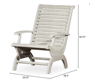 English Elm Eucalyptus Plantation Chair Weathered Coastal Slatted Porch Seat FSC Wood Outdoor B046S00089