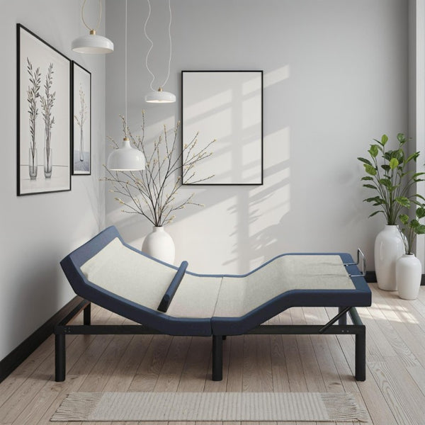 English Elm Queen Adjustable Bed Base with Lumbar Support Massage App Control and LED Lighting B047P296273