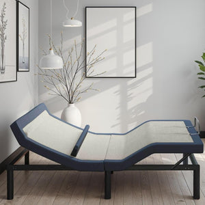 English Elm Queen Adjustable Bed Base with Lumbar Support Massage App Control and LED Lighting B047P296273