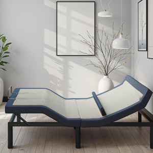 English Elm California King Adjustable Base with Lumbar Support Massage App and LED Lighting B047P296275