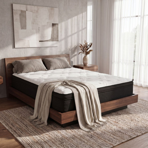 English Elm 13 Inch Plush Queen Hybrid Mattress with Cooling Fabric Pocketed Coil Support B047P532935