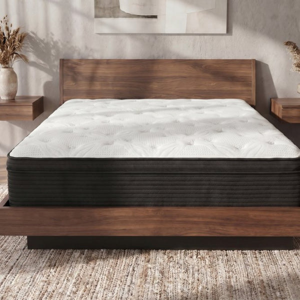 English Elm 13 Inch Plush Queen Hybrid Mattress with Cooling Fabric Pocketed Coil Support B047P532935