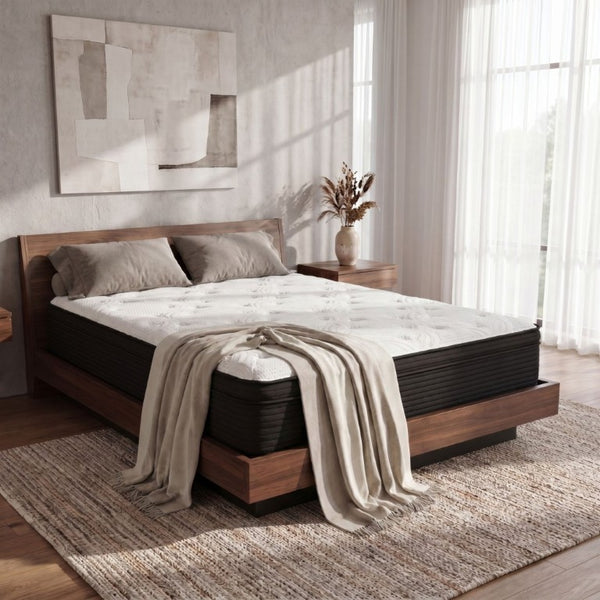 English Elm 13 Inch Plush King Hybrid Mattress with Cooling Fabric Pocketed Coils and Memory Foam B047P532936