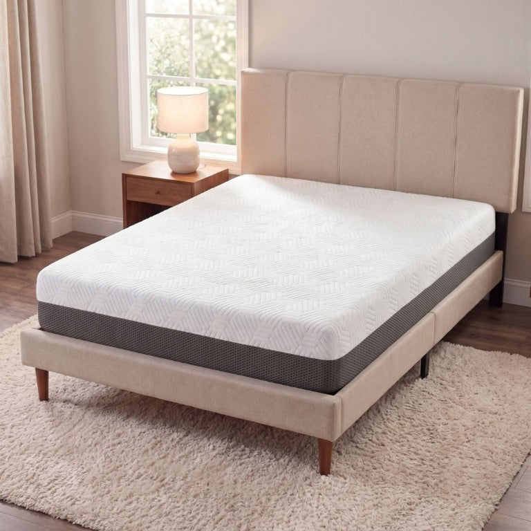 English Elm 8 Inch Full Size Firm Gel Foam Mattress with Cooling Phase Change Material Cover B047P533003