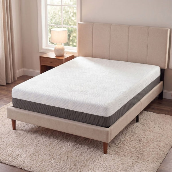 English Elm 8 Inch Full Size Firm Gel Foam Mattress with Cooling Phase Change Material Cover B047P533003