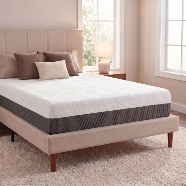 English Elm 8 Inch Full Size Firm Gel Foam Mattress with Cooling Phase Change Material Cover B047P533003