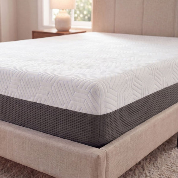 English Elm 8 Inch Full Size Firm Gel Foam Mattress with Cooling Phase Change Material Cover B047P533003