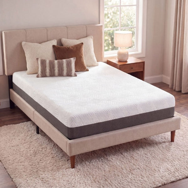 English Elm 8 Inch Full Size Firm Gel Foam Mattress with Cooling Phase Change Material Cover B047P533003