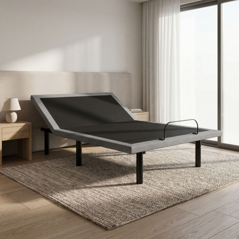 English Elm Os4 Adjustable Bed Base with Dual Motor Elevation and Wireless Remote Memory Presets Twin XL B047P534250