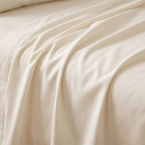 English Elm 4-piece Bamboo Rayon Twin Sheet Set Cooling Hypoallergenic Silky Moisture Wicking Bedding Cream B047P536332