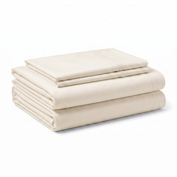 English Elm 4-Piece Bamboo Rayon Sheet Set Hypoallergenic Cooling Silky Soft Bedding for Twin XL Cream B047P536333