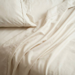English Elm 4-Piece Bamboo Rayon Sheet Set Hypoallergenic Cooling Silky Soft Bedding for Twin XL Cream B047P536333