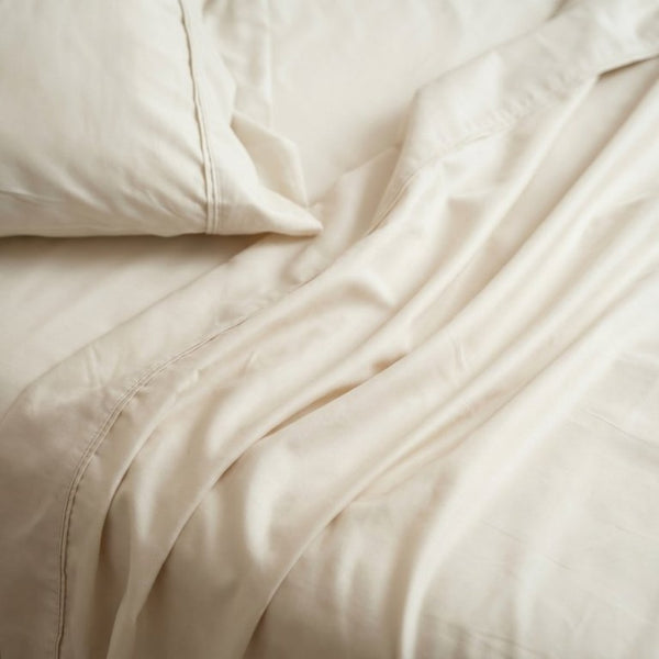 English Elm 4-Piece Bamboo Rayon Sheet Set Hypoallergenic Cooling Silky Soft Bedding for Twin XL Cream B047P536333