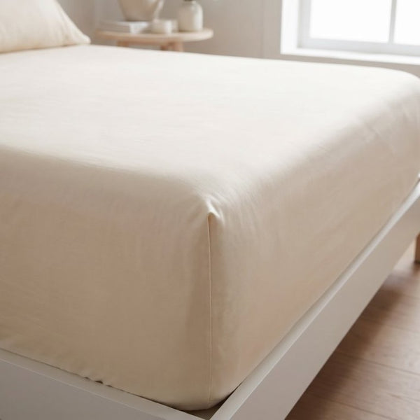 English Elm 4-Piece Bamboo Rayon Sheet Set Hypoallergenic Cooling Silky Soft Bedding for Twin XL Cream B047P536333